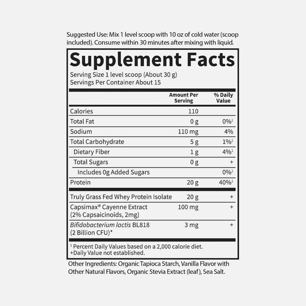 Grass Fed Whey Isolate 20g - 15 Servings Powder (Vanilla)