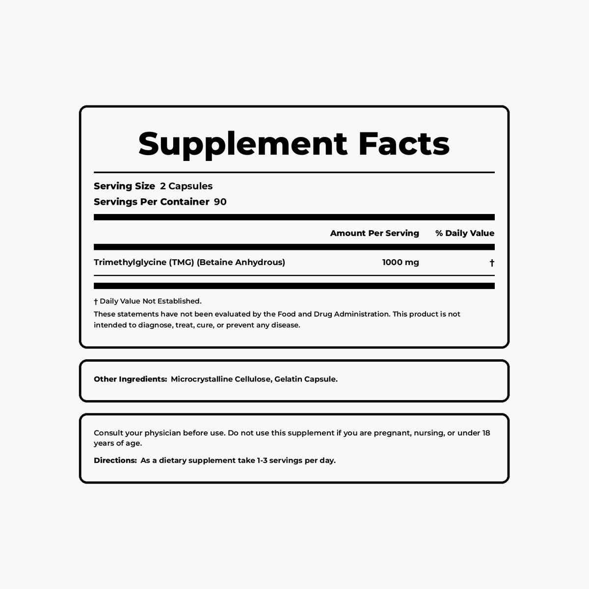 TMG (Trimethylglycine) 1000 mg