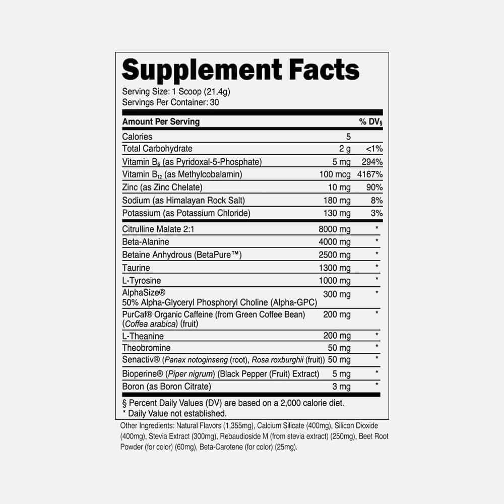 Bulk Pre-Workout Powder - 30 Servings (Tropical Punch)