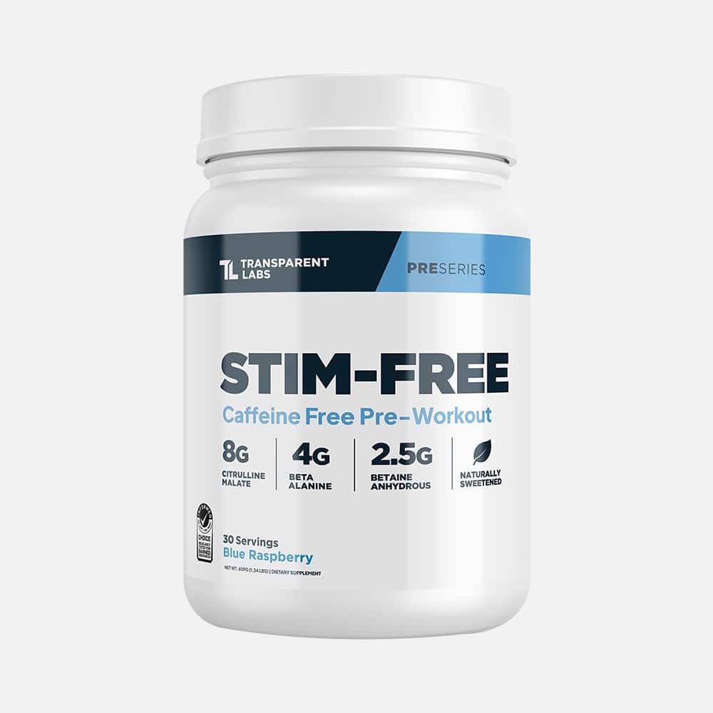 Stim-Free Pre-Workout 23g Powder - Blue Raspberry