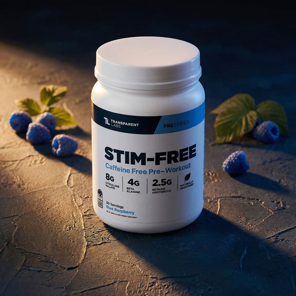 Stim-Free Pre-Workout 23g Powder - Blue Raspberry