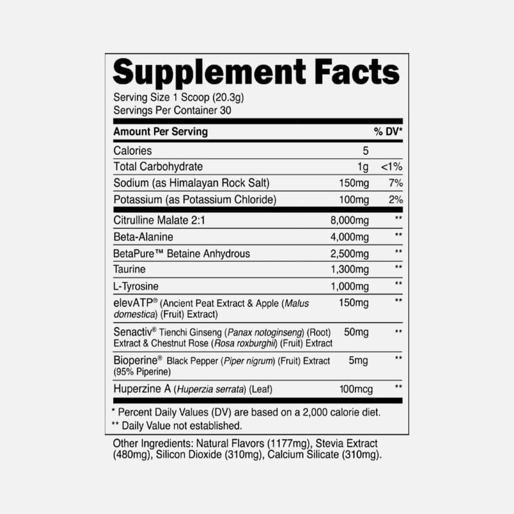 Stim-Free Pre-Workout 23g Powder - Blue Raspberry