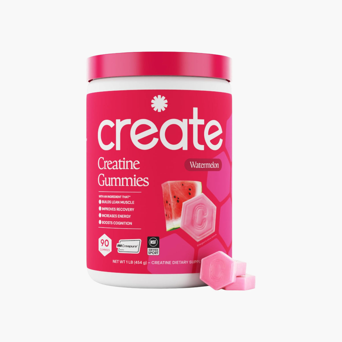 Create - Creatine Monohydrate Gummies - Watermelon - 60 Count