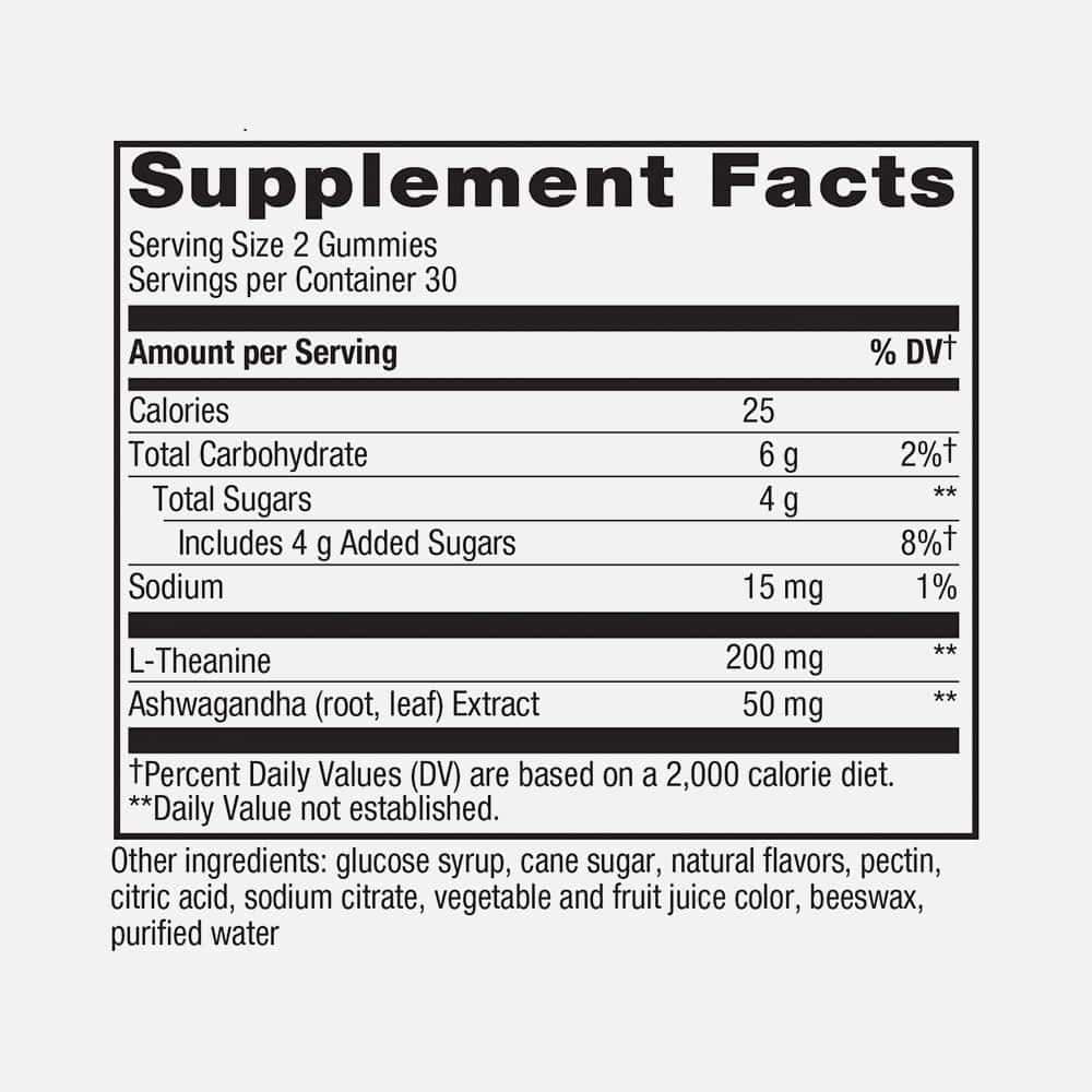 Quick Calm L-Theanine & Ashwagandha - 60 Gummies