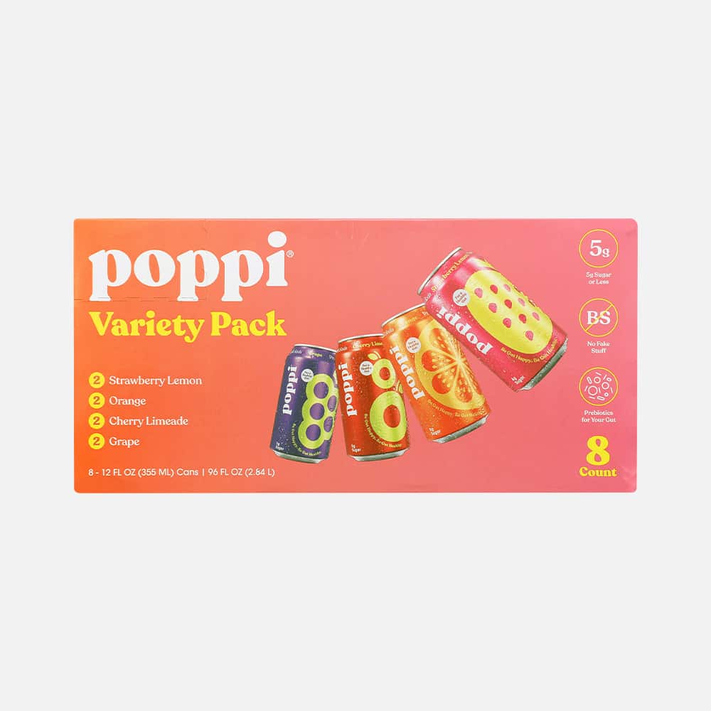 Poppi Prebiotic Soda Variety - 8 Cans (96 fl oz)