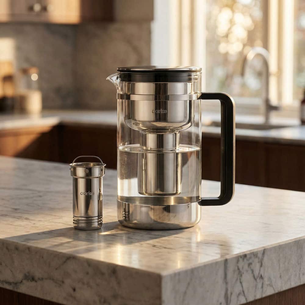 Purifier Large Glass Water Filter Jug with Reusable Cartridge - 2.8L