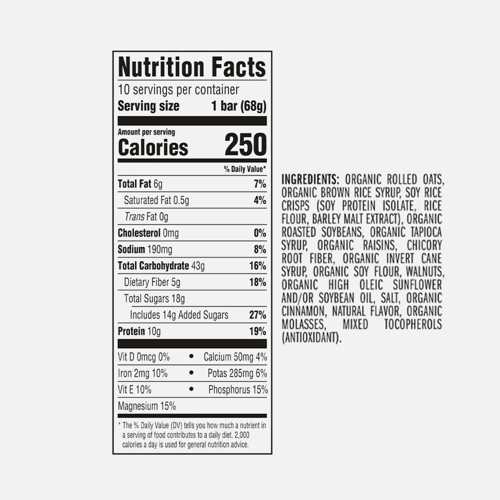 CLIF Bar Oatmeal Raisin Walnut 10g - 10 Bars