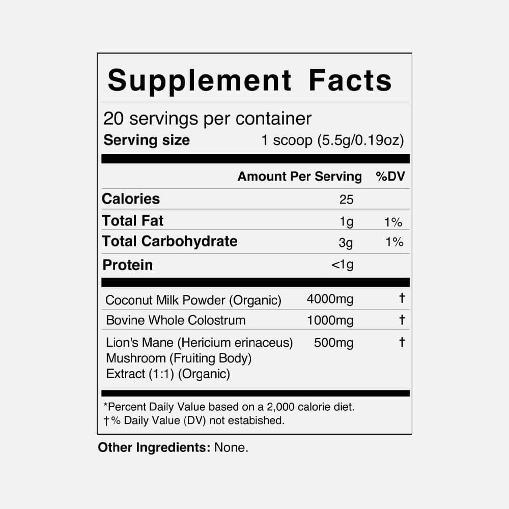WonderCream Bovine Colostrum Powder - Unsweetened