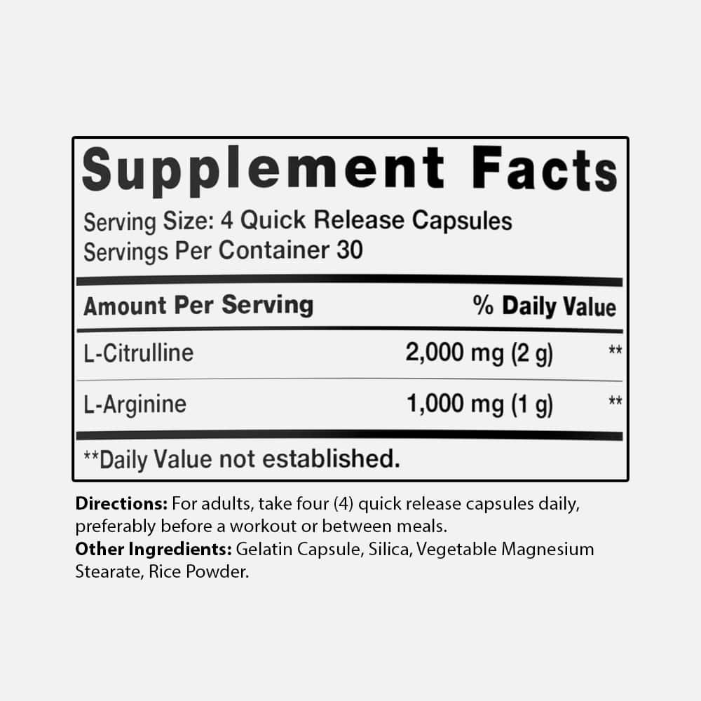 Nitric Oxide 3000mg - 120 Capsules