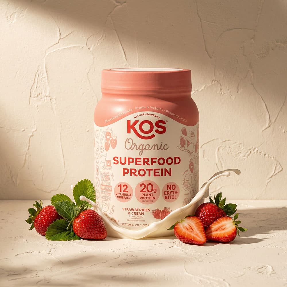 KOS Vegan Protein 20g - 15 Servings Powder (Strawberry & Cream)