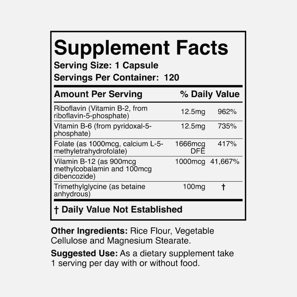 Methylated Multivitamin B Complex - 120 Capsules