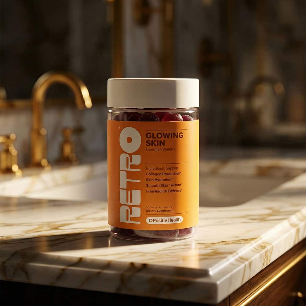 RETRO Glowing Skin, Astaxanthin Vitamin C & E Skin Formula - 50 Gummies