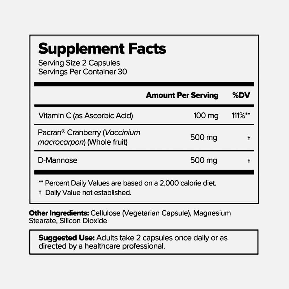 URO Pacran Cranberry Blend 60mg - 60 Vegan Capsules