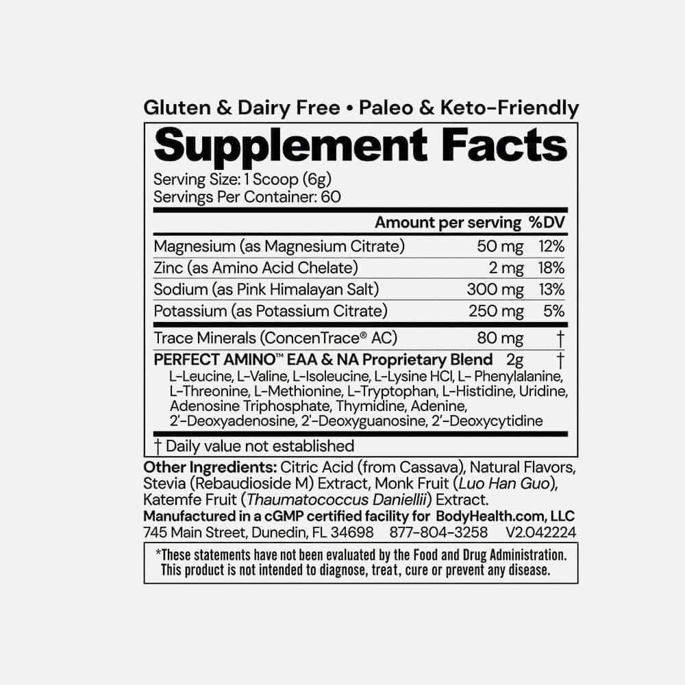 PerfectAmino Electrolyte Powder - 60 Servings (Lemon Lime)