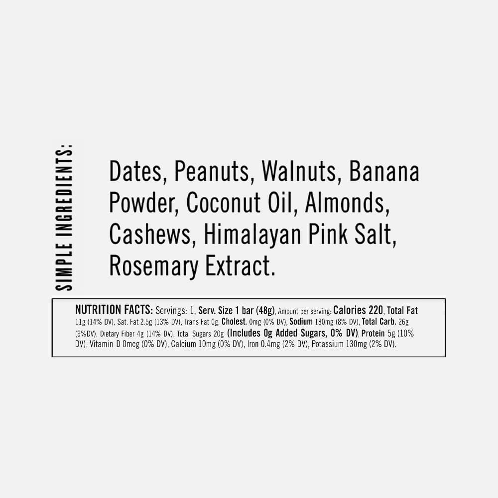 Thunderbird Peanut Banana Walnut Bars - 12 Snack Bars