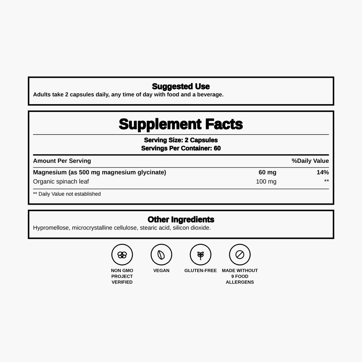 MegaFood - Magnesium Glycinate 500mg - 120 Capsules