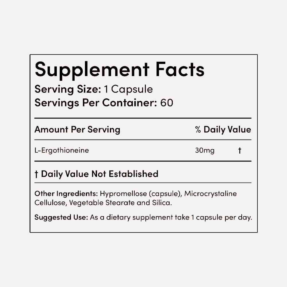 L-Ergothioneine 30mg - 60 Vegan Capsules
