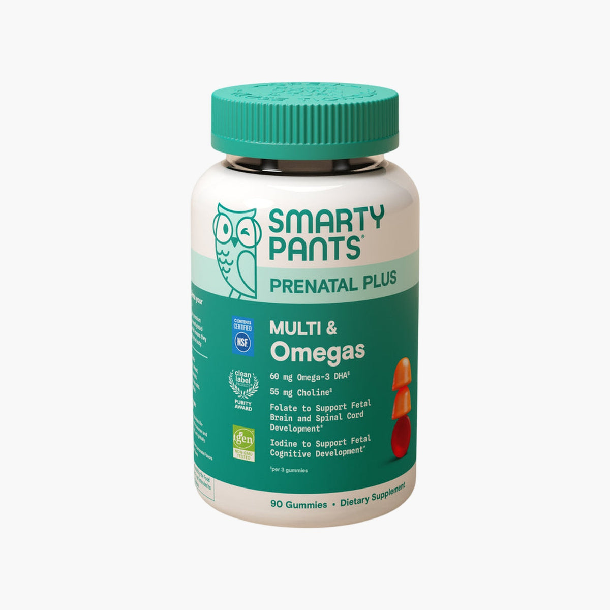 SmartyPants - Prenatal Multi & Omegas - Two Fruit Flavors - 90 Gummies