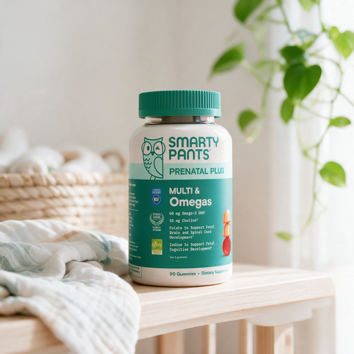 SmartyPants - Prenatal Multi & Omegas - Two Fruit Flavors - 90 Gummies