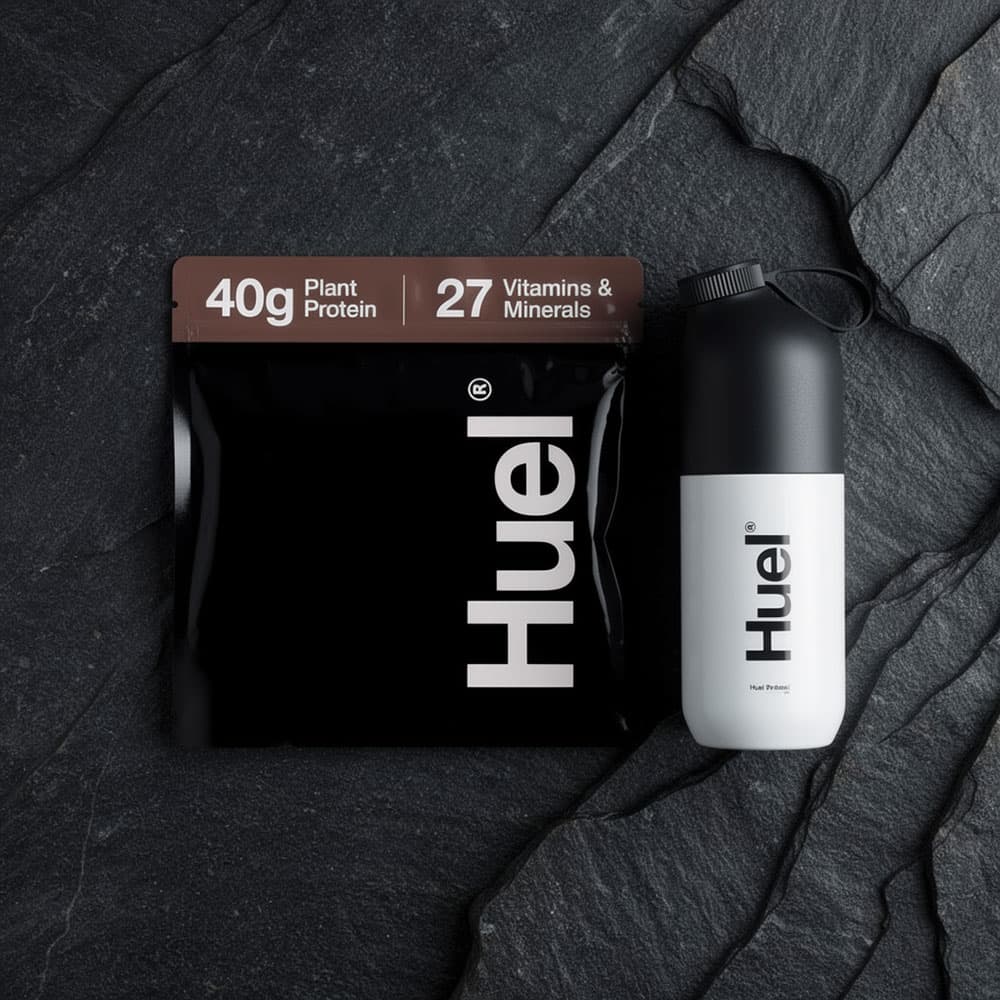 Huel Black Edition Chocolate 40g - مسحوق نباتي مع شيكر