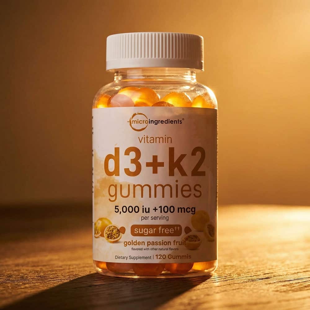 Vitamin D3 5000 IU + K2 MK-7 100mcg - 120 Gummies
