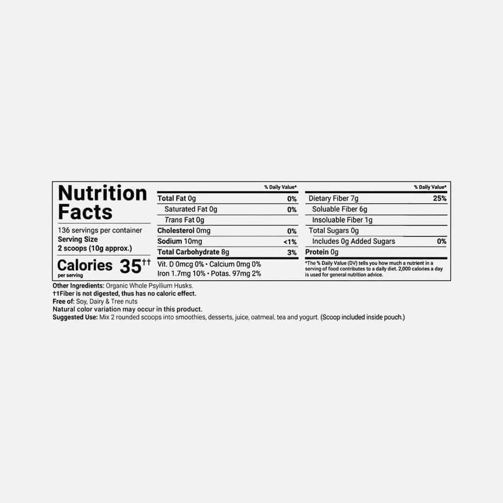 Organic Whole Psyllium Husks 3lb - Powder