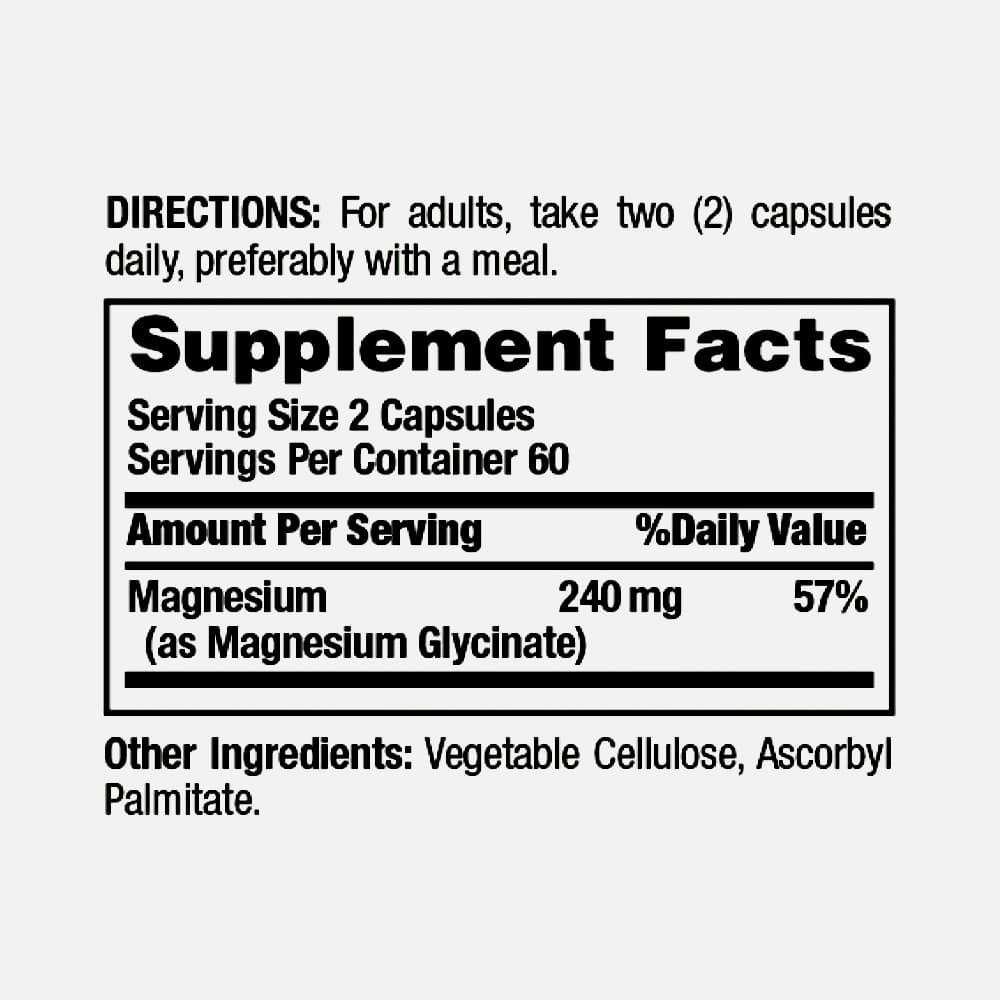 Magnesium Glycinate 240mg - 120 Capsules