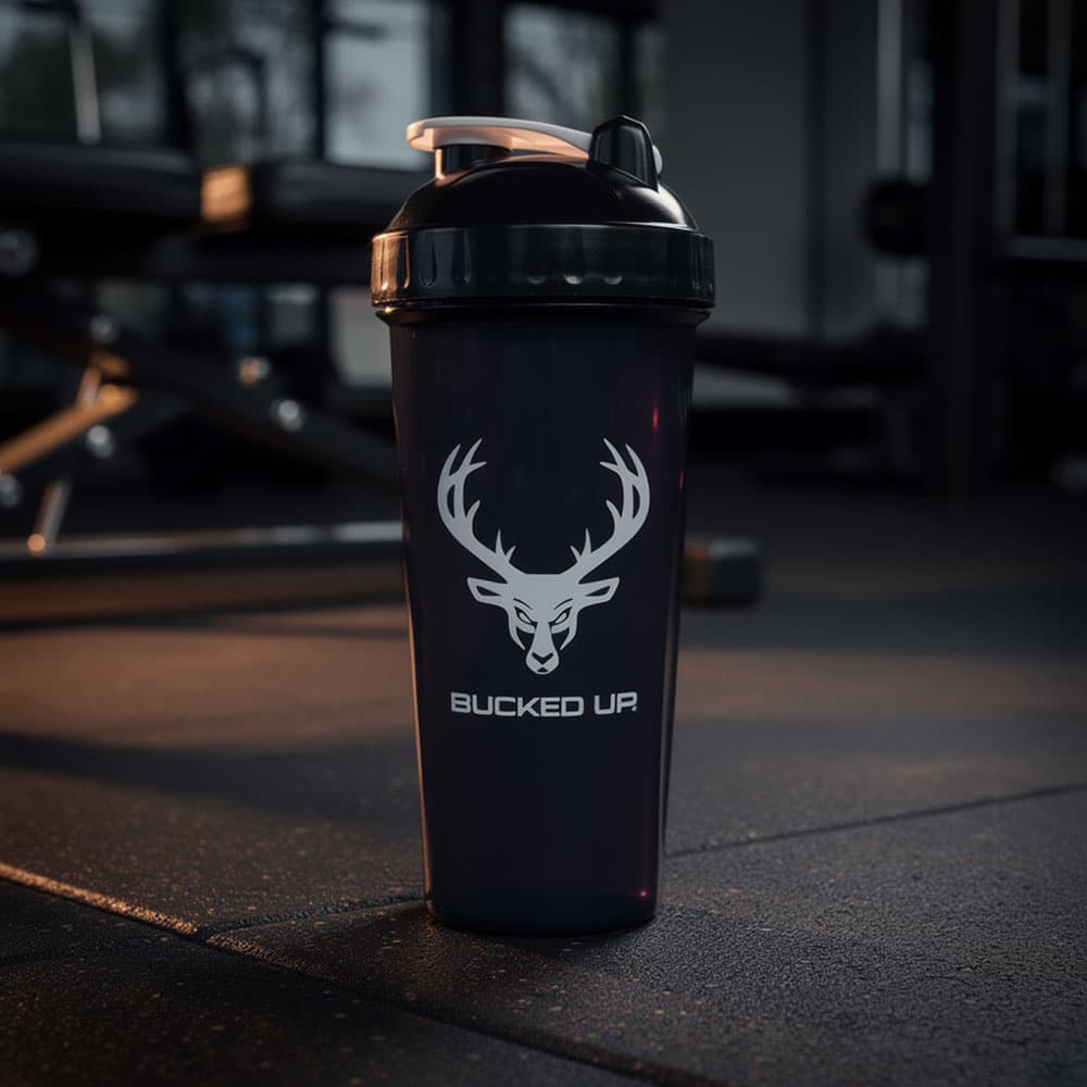 Bucked Up Perfect Shaker Bottle 28oz - Black Bottle