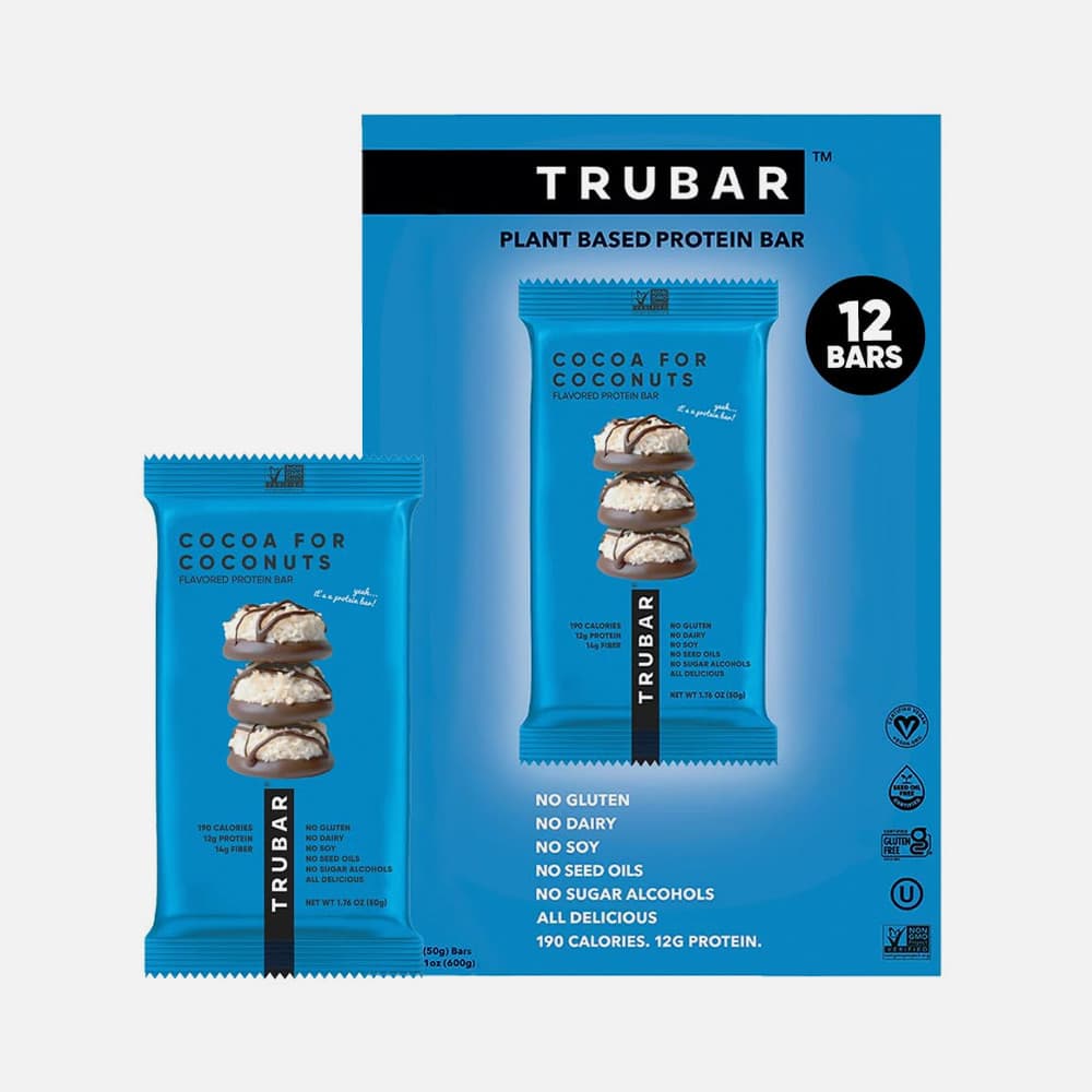 TRUBAR Vegan Protein Bar 12g - 12 Bars (Cocoa For Coconuts)