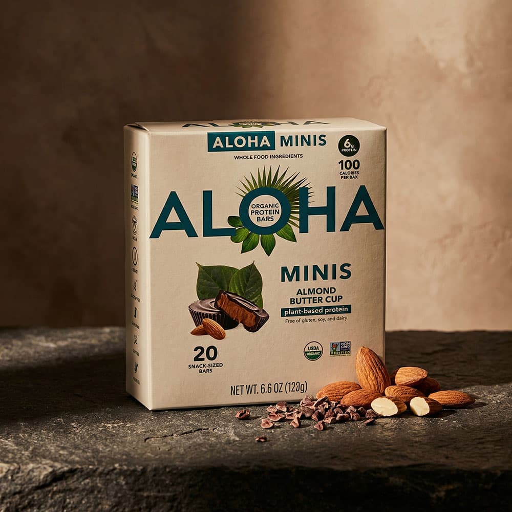 ALOHA Organic Protein Bar Minis 6g - 20 Bars (Almond)