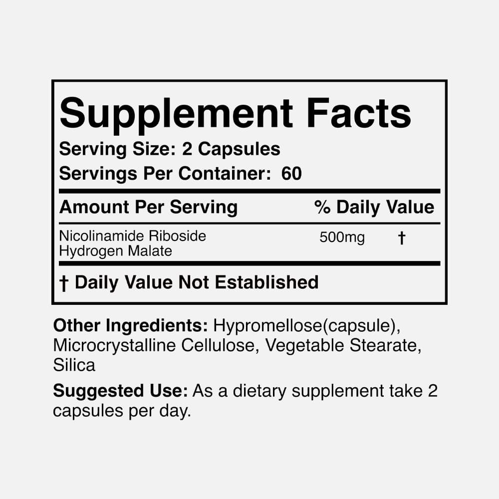 Nicotinamide Riboside 500mg - 120 Capsules