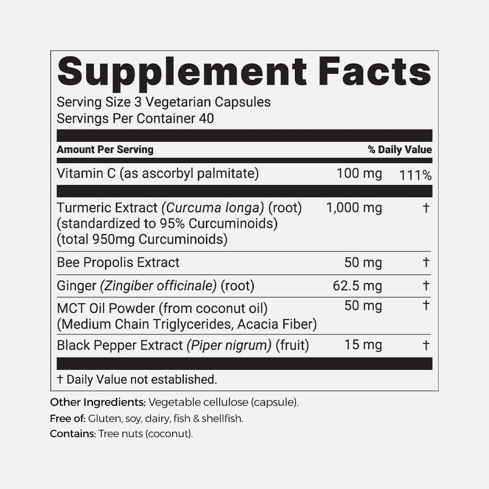 Turmeric Curcumin 1000mg - 240 Vegan Capsules