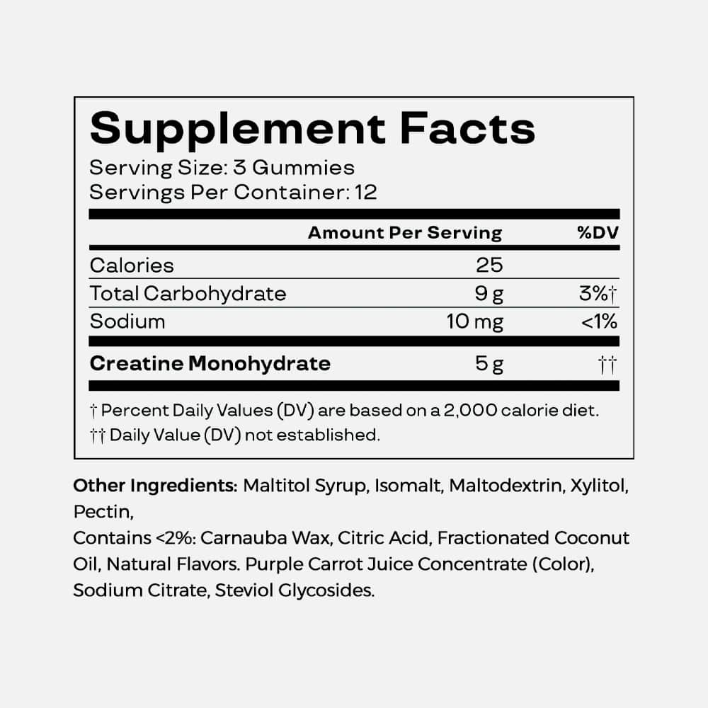 Creatine Monohydrate 5g - 36 Berry Boost Gummies
