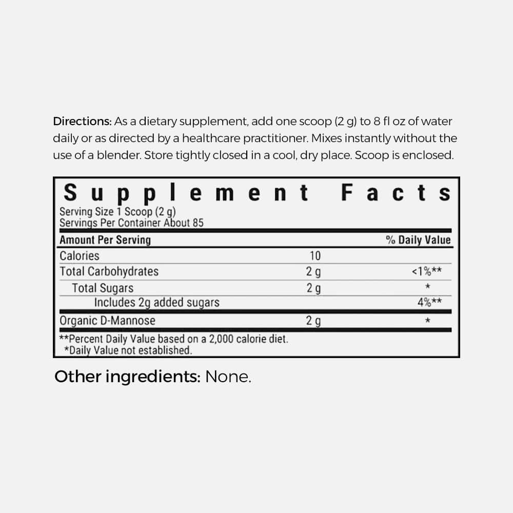 Organic D-Mannose Powder 2000mg - 85 Servings