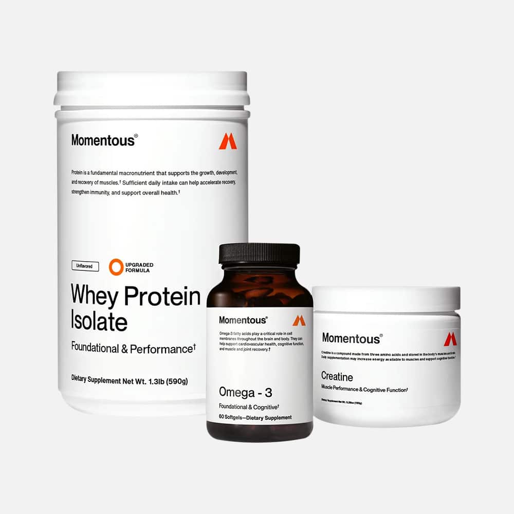 Momentous Creatine, Whey Protein & Omega-3 1600mg - Daily Pack