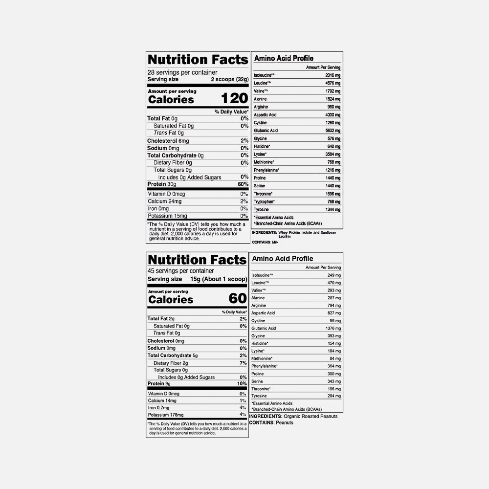 Whey Isolate Protein + Peanut Butter Powder Bundle