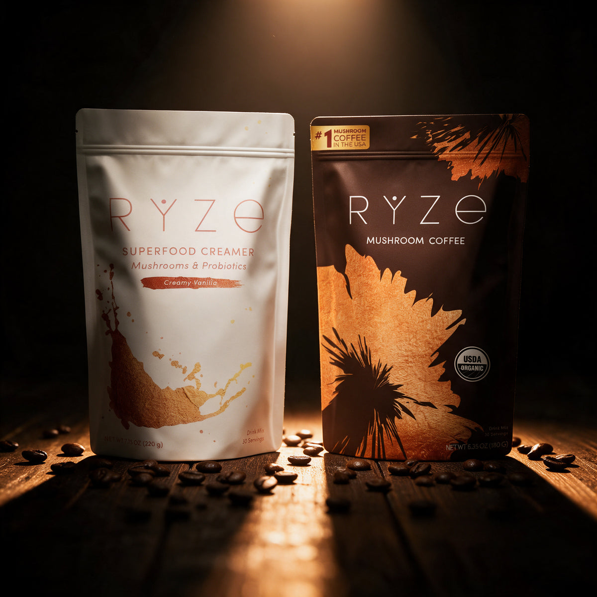 RYZE - Mushroom Coffee + Probiotic Creamer Bundle - 30 Servings Each