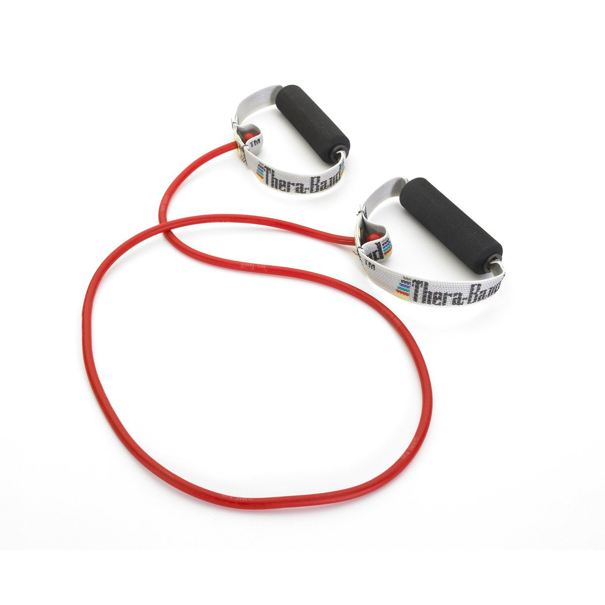 THERABAND Resistance Tubing with Soft Handles – Red Medium Level, 48”