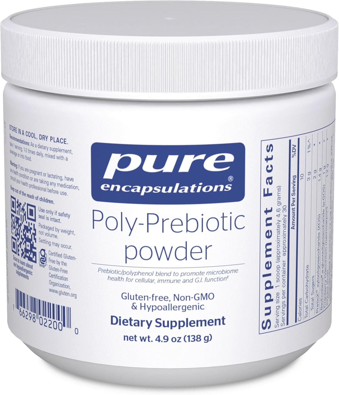 Pure Encapsulations Poly-Prebiotic Powder 4.9 Ounces