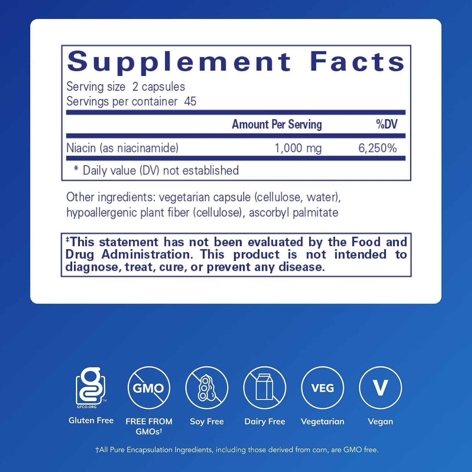 Pure Encapsulations Niacinamide 90 Capsules