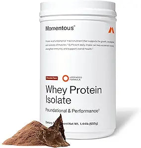 Momentous Grass-Fed Whey Isolate - Chocolate flavor, 25 servings