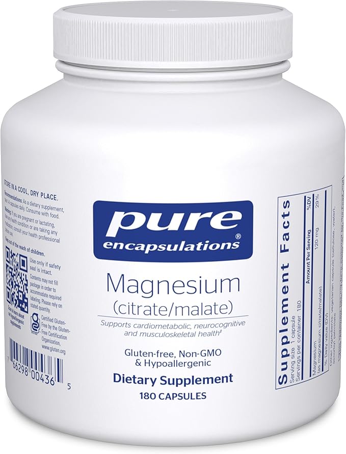 Pure Encapsulations Magnesium (Citrate/Malate) 180 Capsules