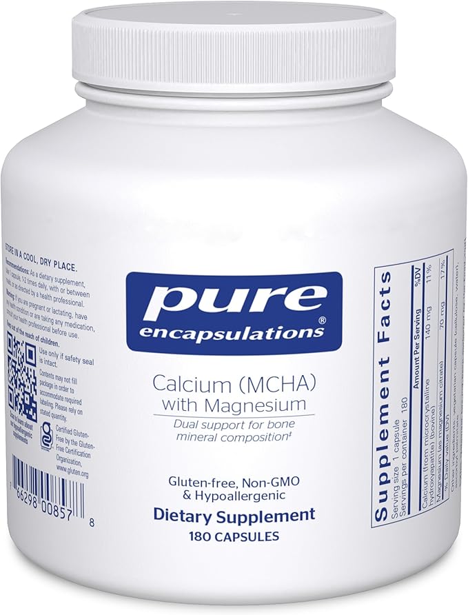 Pure Encapsulations Calcium MCHA with Magnesium 180 Capsules