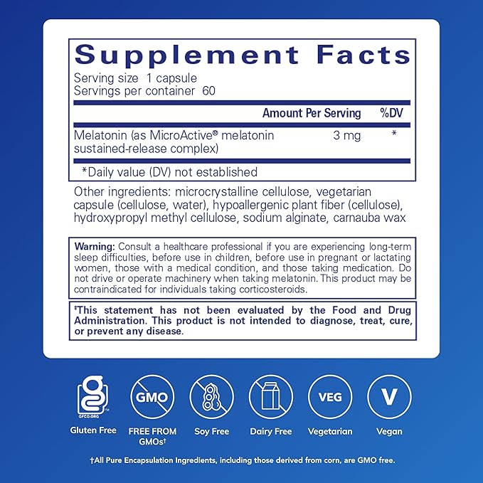 Pure Encapsulations Melatonin-SR Extended Release 60 Capsules