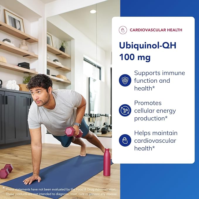 Pure Encapsulations Ubiquinol-QH - 100 mg CoQ10 - 60 Softgel Capsules