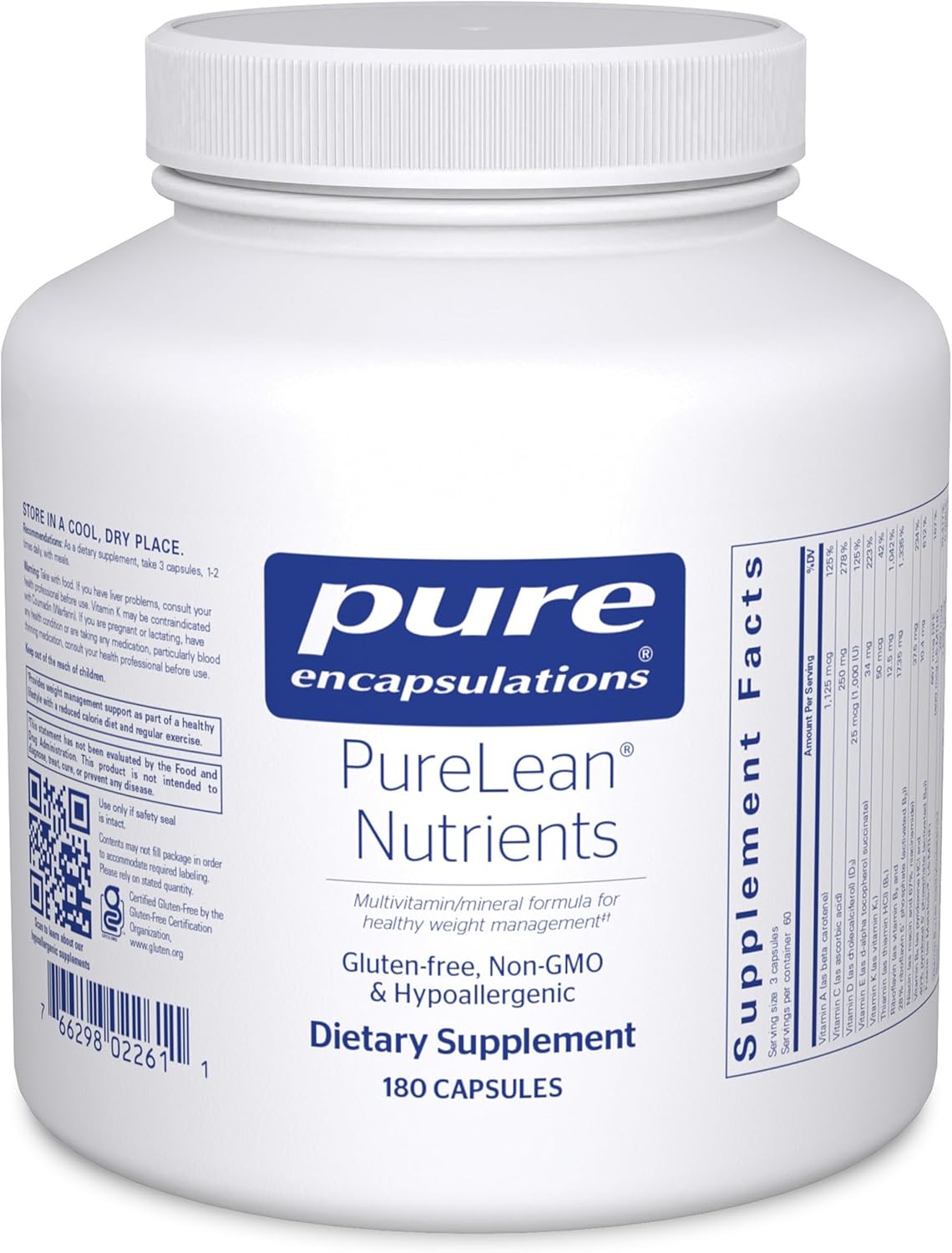 Pure Encapsulations PureLean Nutrients 180 Capsules