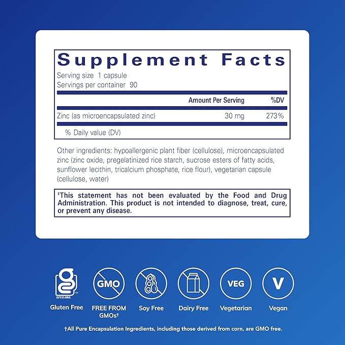 Pure Encapsulations UltraZin Zinc 90 Capsules