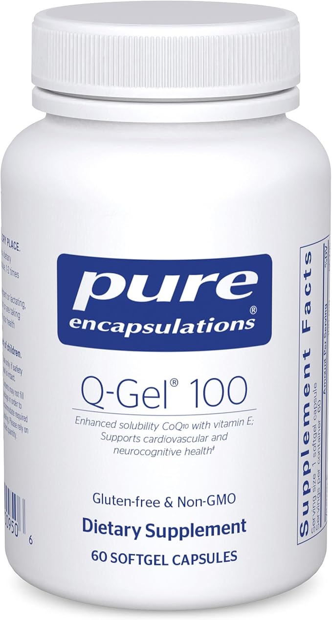 Pure Encapsulations Q-Gel 100 (Hydrosoluble CoQ10) | CoQ10 with Vitamin E to Enhance Solubility | 60 Softgel Capsules