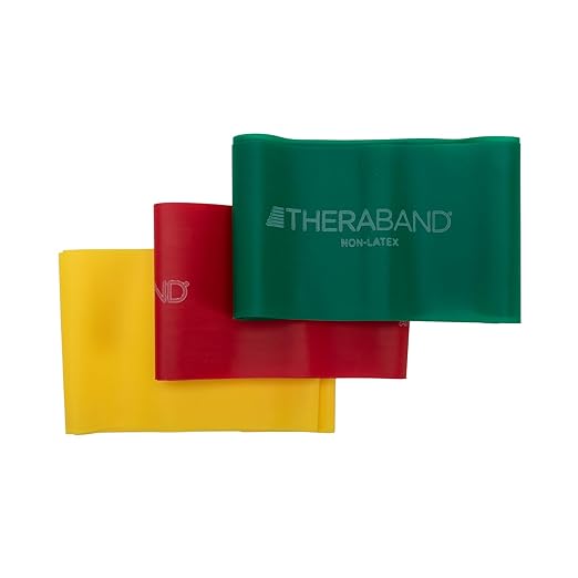 THERABAND Beginner Non-Latex Resistance Bands Kit – Yellow, Red & Green