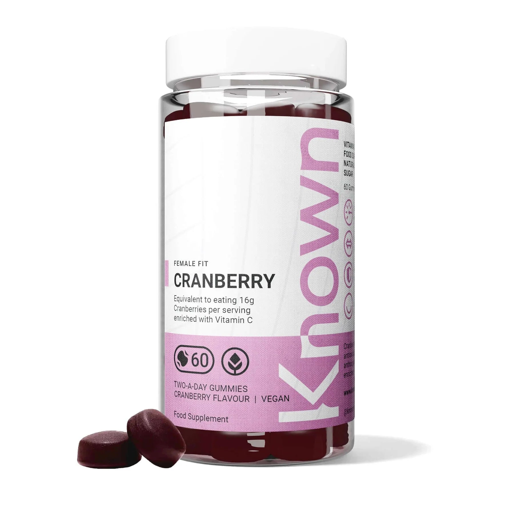 Known Cranberry Extract 320mg with Vitamin C 60 Gummies